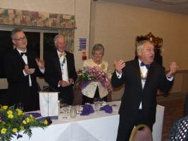 Past President Rod Burgess in full swing at our last Charter Evening 5 years ago.